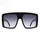 Privado Otus oversized square sunglasses in black with grey gradient lenses, front view