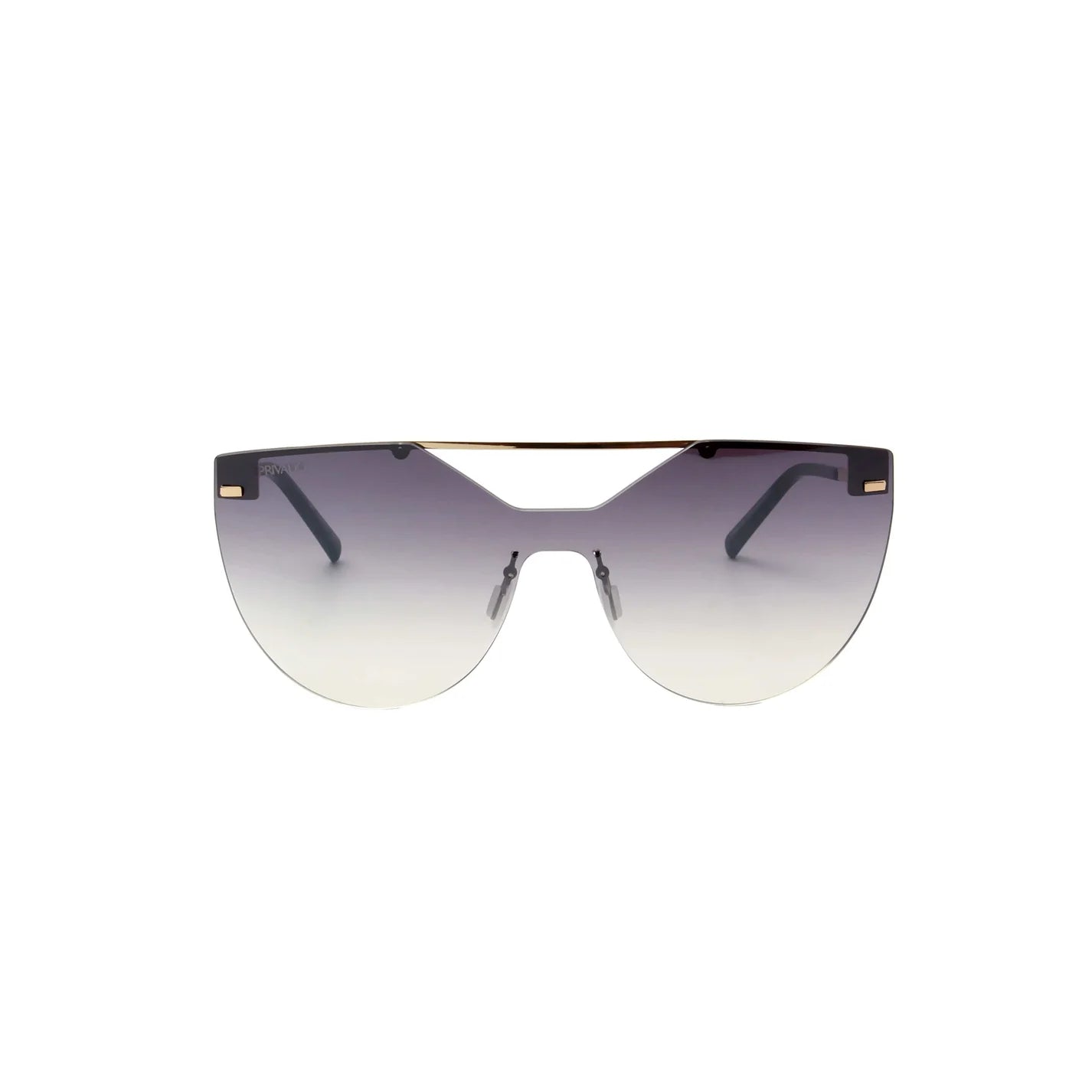 Rimless Gold Cat Eye-Shaped Sunglasses