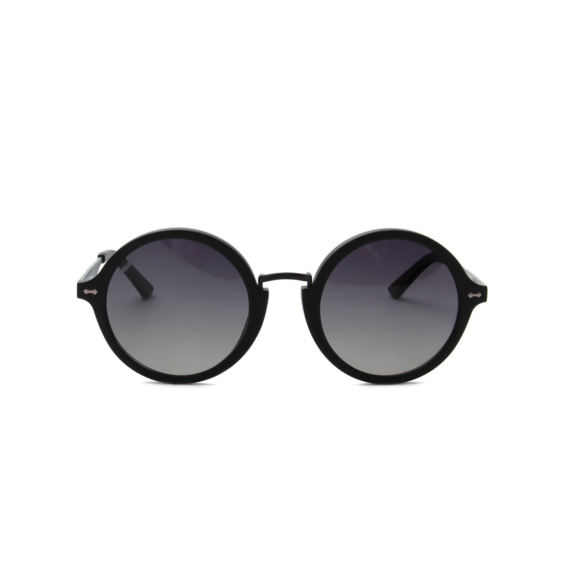 Privado Athene matte black sunglasses,acetate and metal frame,grey gradient nylon polarized lens,UV400 protected with anti-reflective coating