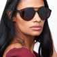 Noctua - Round Polarized Sunglasses - Matte Brown & Black