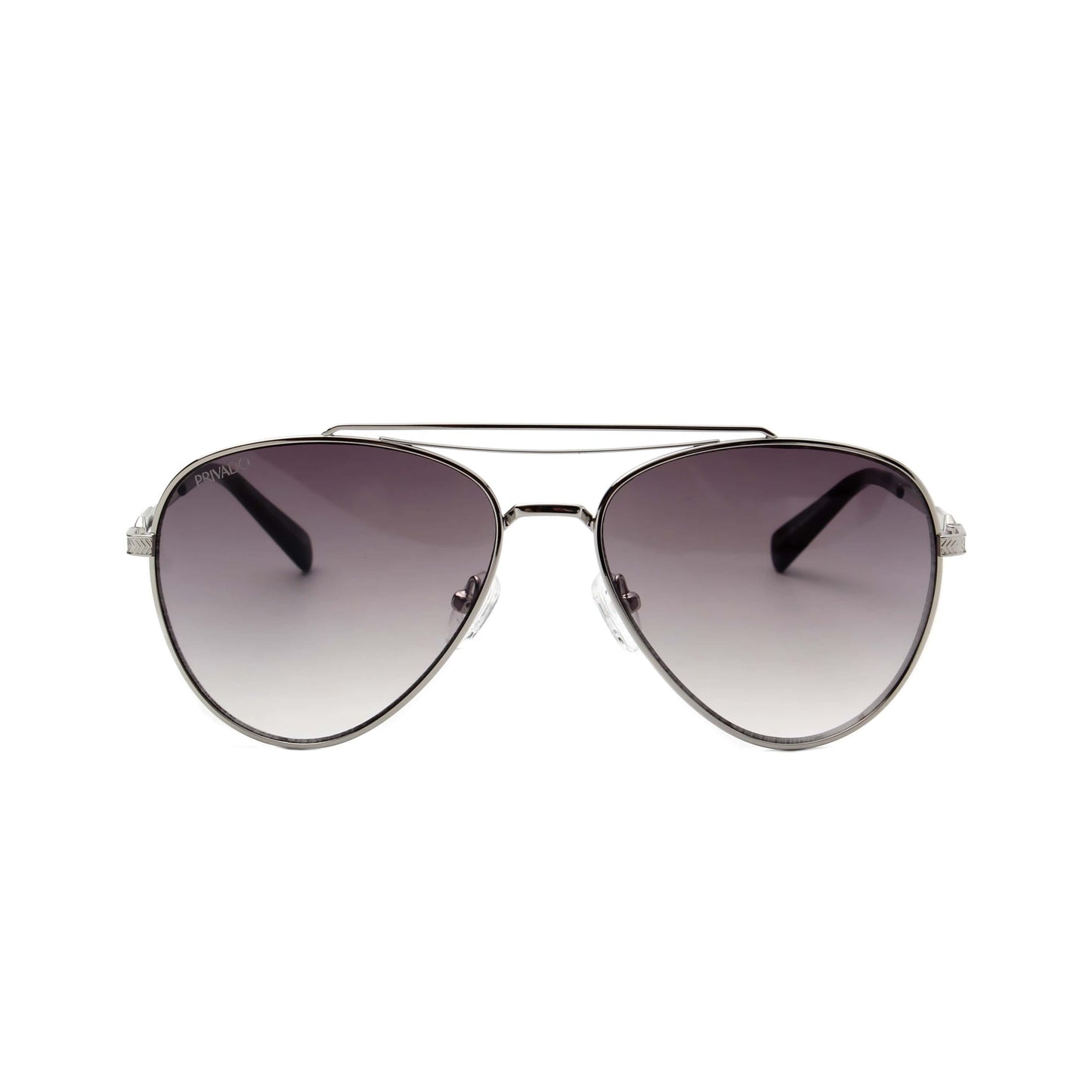 Privado Palau silver aviator sunglasses,metal frame,grey gradient nylon lens,UV400 protected with anti-reflective coating