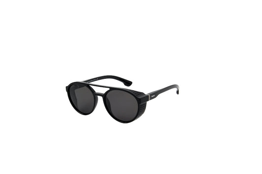Noctua - Round Polarized Sunglasses - Matte Brown & Black