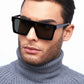 Seductus - Dark Lense Square Sunglasses - Black & Tortoise