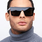 Seductus - Dark Lense Square Sunglasses - Black & Tortoise