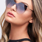 Strix - Rimless Gradient Aviator Sunglasses - Gold & Gunmetal