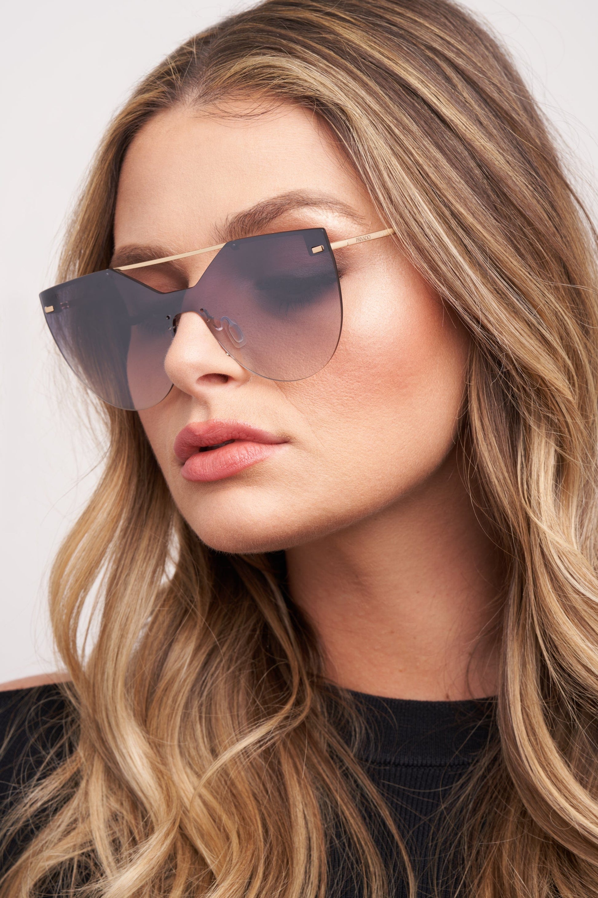 Rimless Gradient Sunglasses | Scratch Resistant | Privado Gold / Metal